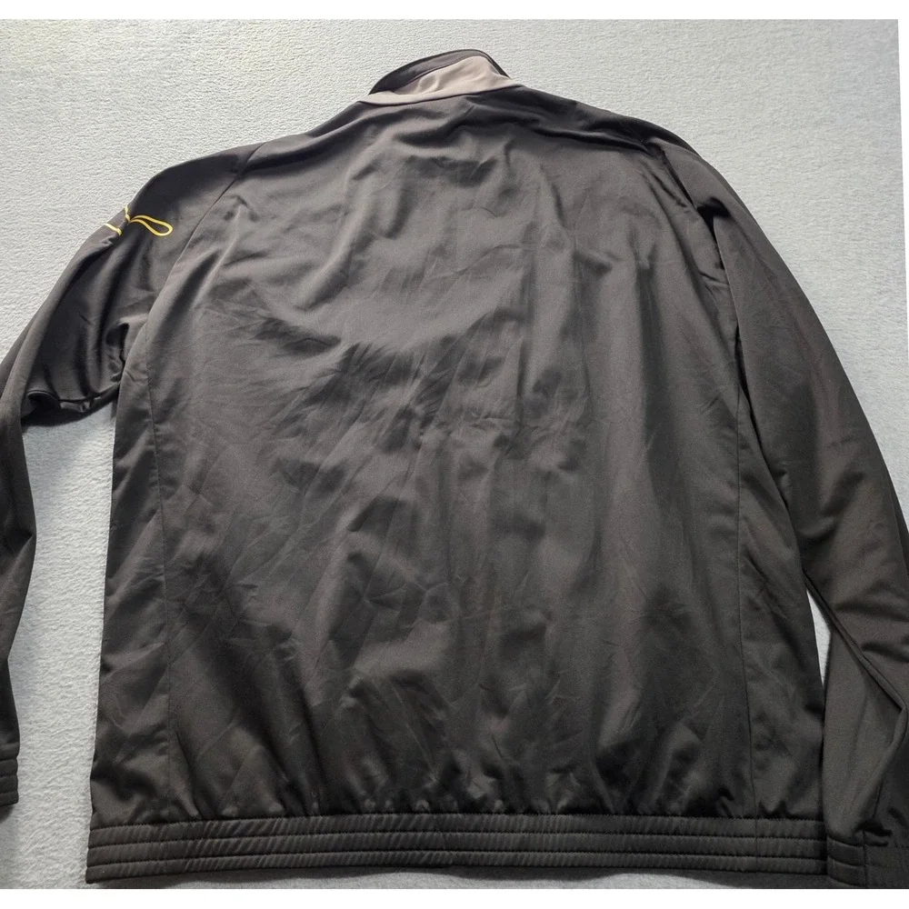 Puma Mens XL Track Jacket Black Grey Yellow Colorblock Full Zip Athletic Coat